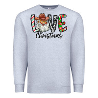 Heather Grey Love Christmas Santa Premium Sweatshirt - CowhideDigitalArt