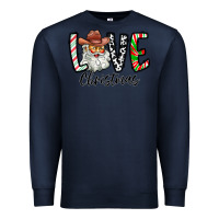 Navy Love Christmas Santa Premium Sweatshirt - CowhideDigitalArt