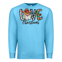 Ocean Blue Love Christmas Santa Premium Sweatshirt - CowhideDigitalArt