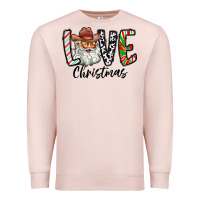 Pale Pink Love Christmas Santa Premium Sweatshirt - CowhideDigitalArt