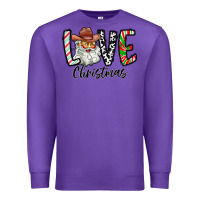 Purple Love Christmas Santa Premium Sweatshirt - CowhideDigitalArt