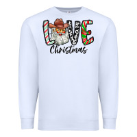 White Love Christmas Santa Premium Sweatshirt - CowhideDigitalArt