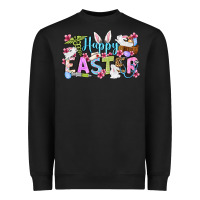 Black Happy Easter Nurse Heavyweight Sweatshirt - OliviaCreatesArt