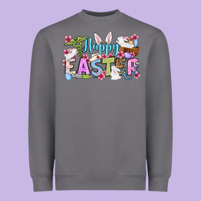 Happy Easter Nurse Heavyweight Sweatshirt Designed By Oliviacreatesart