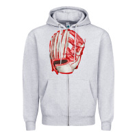 Heather Grey Catchers Mitt Fa Element Zipper Hoodie - FaDigitalArtStudio
