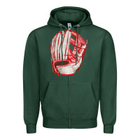 Sports Green Catchers Mitt Fa Element Zipper Hoodie - FaDigitalArtStudio
