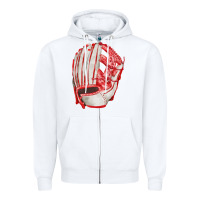 White Catchers Mitt Fa Element Zipper Hoodie - FaDigitalArtStudio