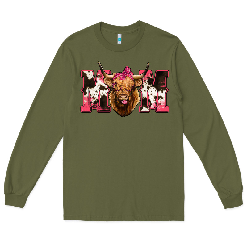 Western Highland Cow Mom Long Sleeve Tee by HowdyJamesFarm | Teevron