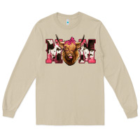 Mushroom Western Highland Cow mom Long Sleeve Tee - HowdyJamesFarm