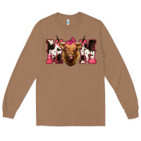 Toasted Coconut Western Highland Cow mom Long Sleeve Tee - HowdyJamesFarm