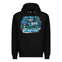 Black merry and bright Premium Hoodie - FaDigitalArtStudio