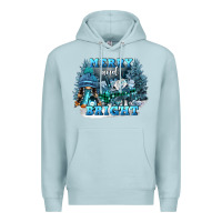 Blue Mist merry and bright Premium Hoodie - FaDigitalArtStudio