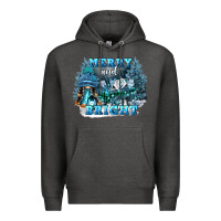 Charcoal Heather merry and bright Premium Hoodie - FaDigitalArtStudio