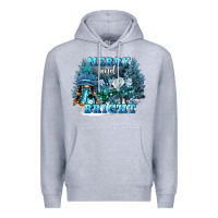 Heather Grey merry and bright Premium Hoodie - FaDigitalArtStudio