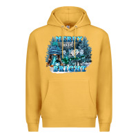 Mustard merry and bright Premium Hoodie - FaDigitalArtStudio