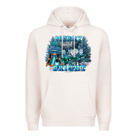 Pale Pink merry and bright Premium Hoodie - FaDigitalArtStudio