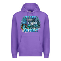 Purple merry and bright Premium Hoodie - FaDigitalArtStudio