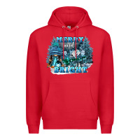 Red merry and bright Premium Hoodie - FaDigitalArtStudio