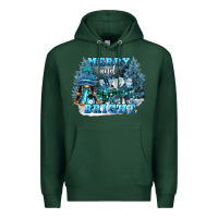 Sports Green merry and bright Premium Hoodie - FaDigitalArtStudio