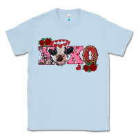 Dusty Blue xoxo calf Classic Tee - RanaPortraitStore