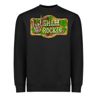 Black Shamrockin' St. Patrick's Day Heavyweight Sweatshirt - OliviaCreatesArt