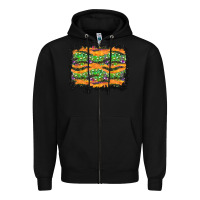 Black Halloween Skull Background Zipper Hoodie - BundleAndBundleShop