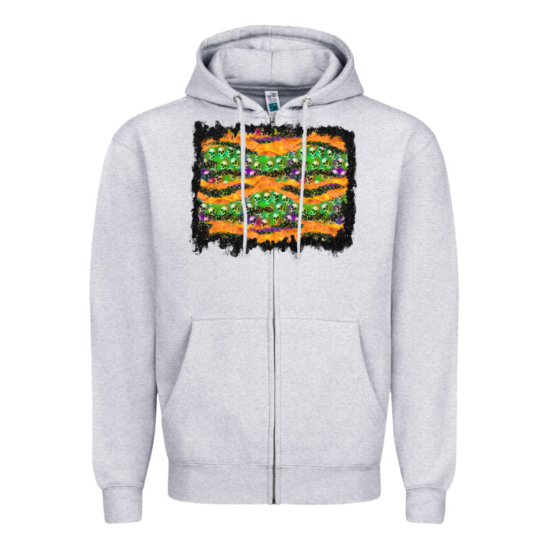 Halloween Skull Background Zipper Hoodie by BundleAndBundleShop | Teevron