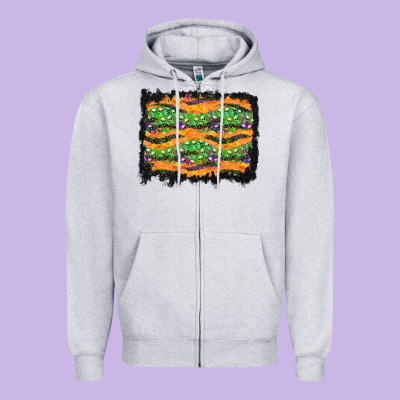 Halloween Skull Background Zipper Hoodie Designed By Bundleandbundleshop