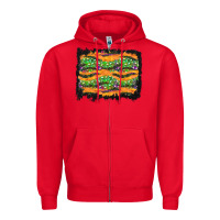 Red Halloween Skull Background Zipper Hoodie - BundleAndBundleShop