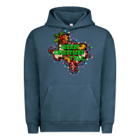 Pigment Midnight Navy merry Christmas y'all Texas map Urban Hoodie - BarkalooDesign