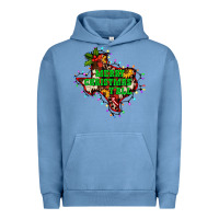 Pigment Pebble Blue merry Christmas y'all Texas map Urban Hoodie - BarkalooDesign