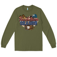 Army Green Touchdown season Baseball Long Sleeve Tee - HowdyJamesFarm