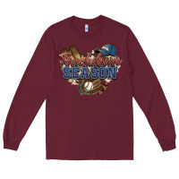 Burgundy Touchdown season Baseball Long Sleeve Tee - HowdyJamesFarm
