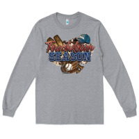 Heather Grey Touchdown season Baseball Long Sleeve Tee - HowdyJamesFarm