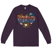 Plum Touchdown season Baseball Long Sleeve Tee - HowdyJamesFarm
