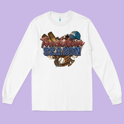 Touchdown Season Baseball Long Sleeve Tee Designed By Howdyjamesfarm