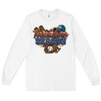 White Touchdown season Baseball Long Sleeve Tee - HowdyJamesFarm