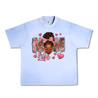 Grape Ice Afro Messy Bun Mom Life Urban Heavy Tee - texasbilliewilder