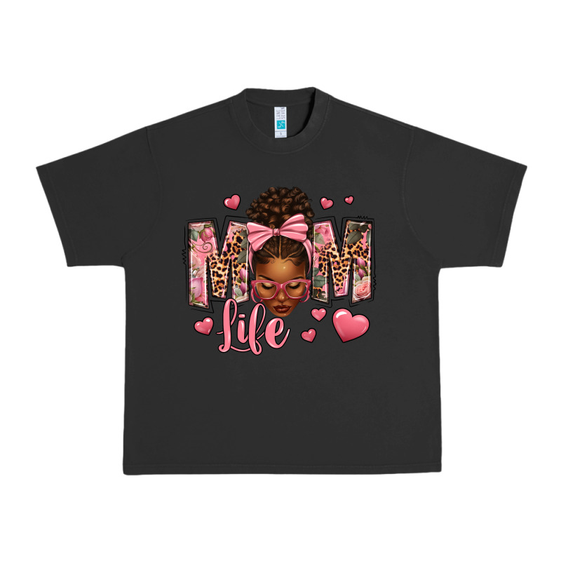 Afro Messy Bun Mom Life Urban Heavy Tee by texasbilliewilder | Teevron
