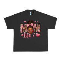 Pigment Black Afro Messy Bun Mom Life Urban Heavy Tee - texasbilliewilder