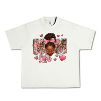 Pistachio Afro Messy Bun Mom Life Urban Heavy Tee - texasbilliewilder