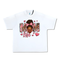 White Afro Messy Bun Mom Life Urban Heavy Tee - texasbilliewilder