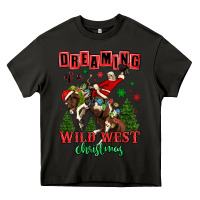 Asphalt dreaming of a wild west christmas cowboy santa Heavy Core Tee - MaliasSmallBusiness