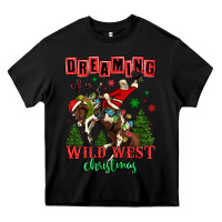 Black dreaming of a wild west christmas cowboy santa Heavy Core Tee - MaliasSmallBusiness
