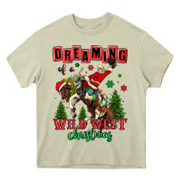 Dreaming Of A Wild West Christmas Cowboy Santa Heavy Core Tee | Teevron