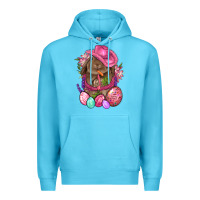 Ocean Blue Cowboy Rabbit Easter Premium Hoodie - BundleAndBundleShop