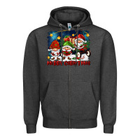 Charcoal Heather merry christmas gnomies wagon Zipper Hoodie - FaDigitalArtStudio