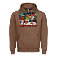 Chestnut merry christmas gnomies wagon Zipper Hoodie - FaDigitalArtStudio
