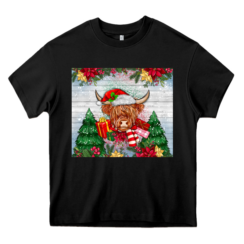 Christmas Cow Heavy Core Tee by MaliasSmallBusiness | Teevron