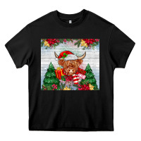 Black christmas cow Heavy Core Tee - MaliasSmallBusiness